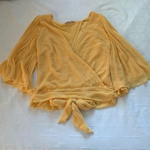 V-neck flare blouse
